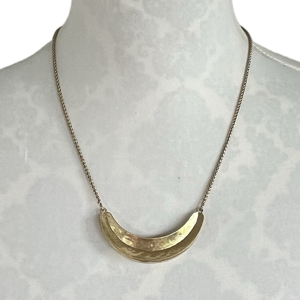 Lucky Brand Gold Crescent Moon Pendant Necklace